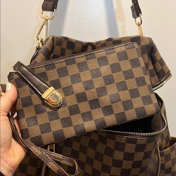 Checkered Brown Backpack - Picture 12 of 14